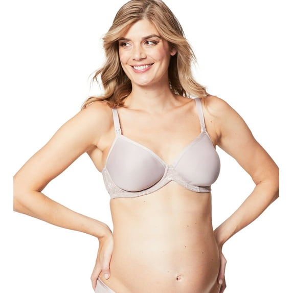 Cake Maternity Waffles Flexi Wire Nursing Bra for Breastfeeding, Supportive Pregnancy Maternity Bra, Oyster Pink, 38F UK/ 38G US