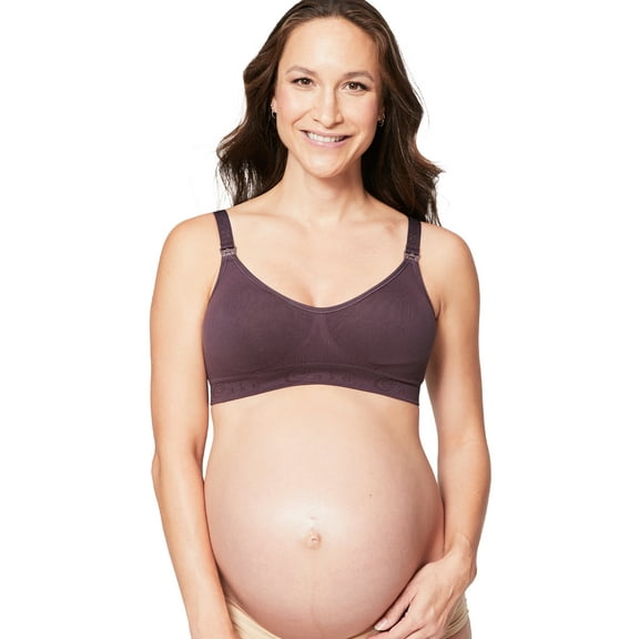 Cake Maternity Women's Maternity and Nursing Rock Candy Luxury Seamless Contour Bra (with removable pads), Choc Brown, Medium