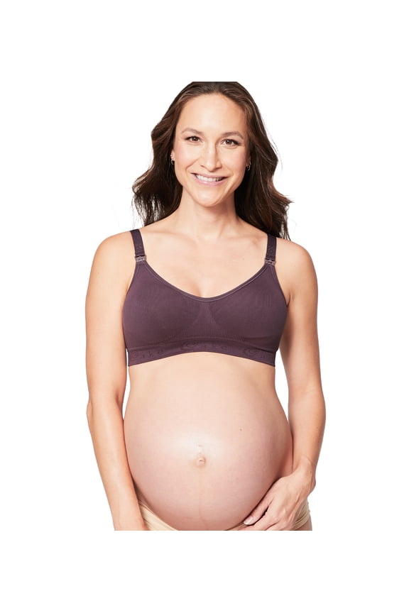 Women's Maternity and Nursing Rock Candy Luxury Seamless Contour Bra (with removable pads), Choc Brown, Small