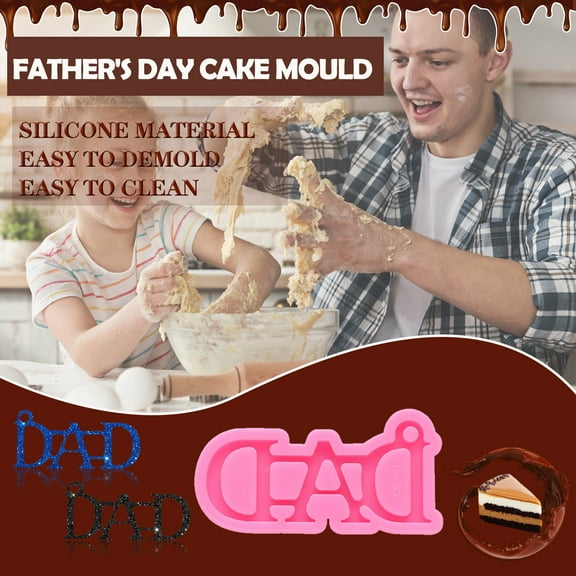 Cake Mold,Father's Day Cake Molds, Alphabet Letter & Number Silicone Cupcake Molds, DIY Baking Tools for Dad Grandpa Birthday, Baking Gift Set,Pink