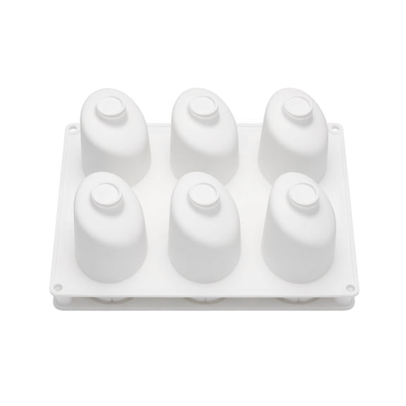 Cake Mold, Food Grade Silicone Easy Release White 6 Cavity Doll Shaped French Mousse Baking Tray 1 Pack For Home Kitchen Pastry Dessert Making Party DIY Baking Supplies