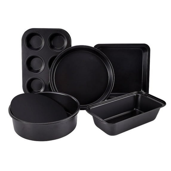 Cake Molds for Baking Ikeay Nonstick Bakeware Sets, 5Pcs Baking Pans Set, Toaster Oven Trays, Kitchen Baking Essentials with Pizza Pan, Cake Pan, Bread Loaf Box Pan, Cookie Sheet.