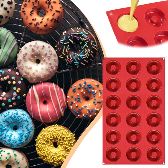 Cake Mould 18 In 1 Silicone Donut and Cake Versatile Baking Tool for Cookies and More Kitchen Accessory for Dessert Making