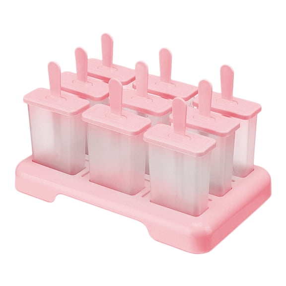 Cake Mould 9PC Circular Ice Set with Lid Tray DIY Kitchen Bar Mops Silicone Ice for Ice and,84.925.11 inch,Pink