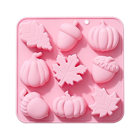 Cake Mould - Autumn Theme Silicone Cake Pan for Baking and Crafting, 6.8 inch, Pink