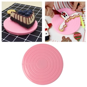 Cake Mould Revolving Cake Stand 360 Turntable for DIY Decorating Easy to Clean Food Grade Silicone Kitchenware for Cakes Cookies Desserts,5.515.51 inch,Pink