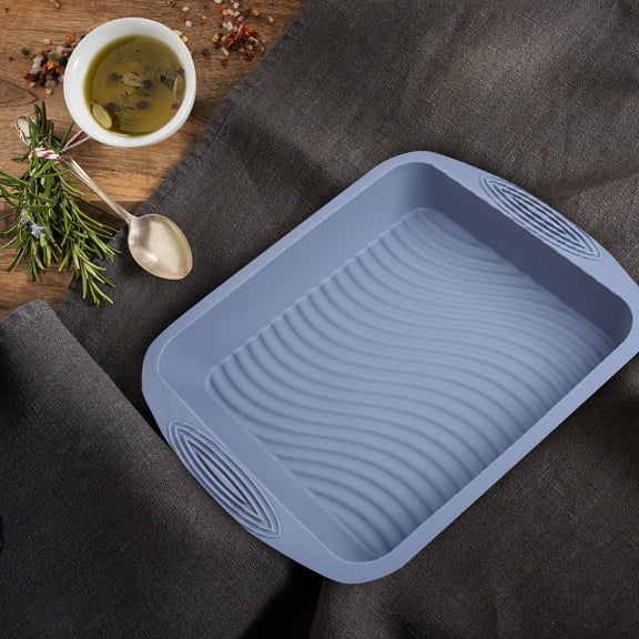 Cake Mould, Square Pan for Baking 8x8 Nonstick Silicone Pan for Cakes Rice Lasagna Bakeware End start# s# nonstick silicone bake pan easy release and quick for daily baking s#e