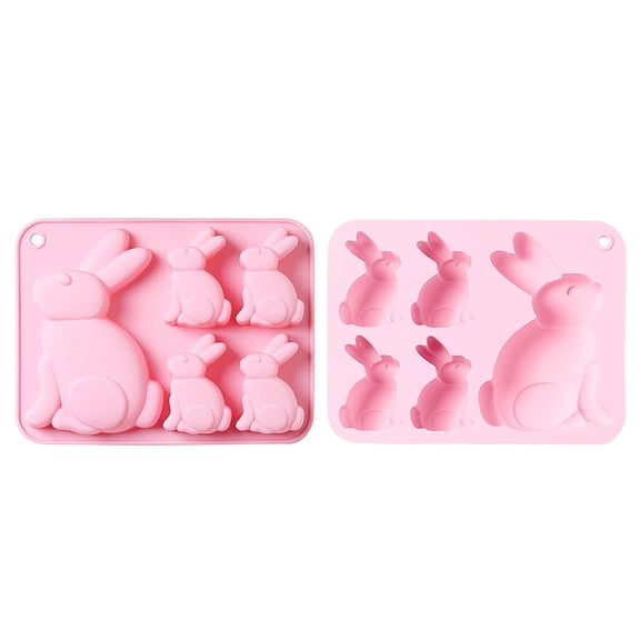 Cake Mould for Indoor Use Rabbit-Shaped Silicone Pan for Easter Chocolate Candy and Cakes PET-Safe Flexible Bakeware