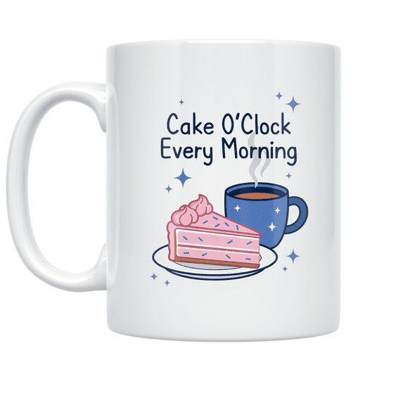 Cake O-Clock Every Morning - Breakfast Lover - 11 oz Ceramic Coffee Mug