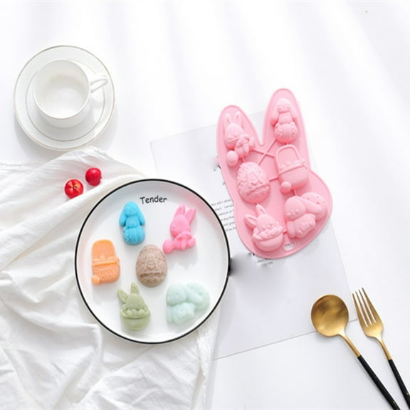 Cake Pan,Cute Bunny And Easter Eggs Cake Molds Chocolate Cake Molds Silicone Molds Baking Tools