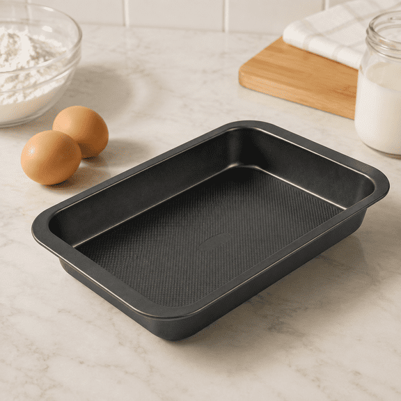 Cake Pan, Nonstick Baking Pan for Cake, Bread, Brownie or Lasagna, Heavy Duty Baking Dish with Diamond Texture Pattern and Wide Grips