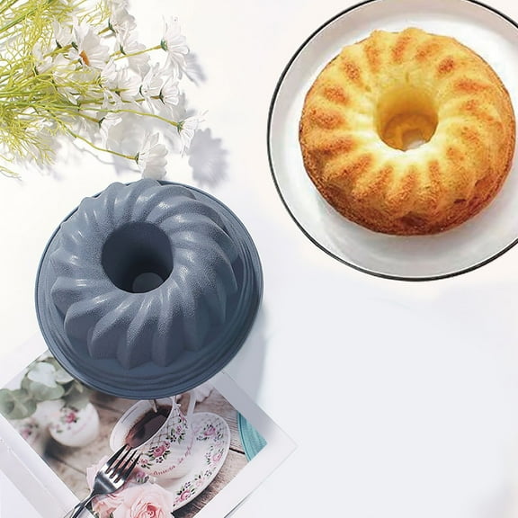 Cake Pan Round Deep Easy Release Silicone Angel Food Cake Pan Removable Bottom One Piece Tube Pans for Baking Pound Cake,Ring Cake Pan for Bakeware, Bread, Gelatin, Cake