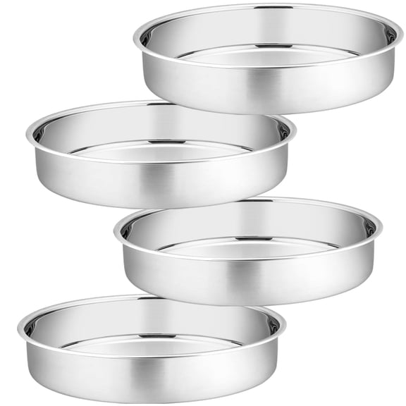 Cake Pan Set Of 4 Stainless Steel Baking Round Pans Tins Bakeware For Birthday Wedding Leak-proof & Easy Clean Mirror Finish Releasing 11 Inch