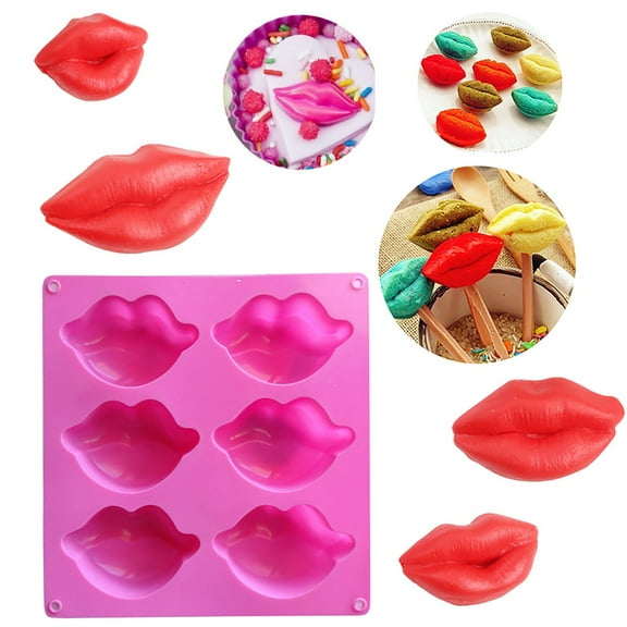 Cake Pan,Silicone Red For Cake Lips Molds Sexy Molds Wedding Large Molds Valentine Decoration Baking Lip 3D Kisses Silicone Cake Mould