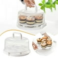 thumbnail image 1 of Cake Container Plastic Cover Lid Cake Cupcake Holder Portable Round Two Sided Base For Cookies Fruit Etc, 1 of 5