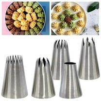Cake Pans for Baking Large Icing Piping Tips Set 5Pcs Extra Large Icing Tips Star Tips French Star Tube Plain Tube
