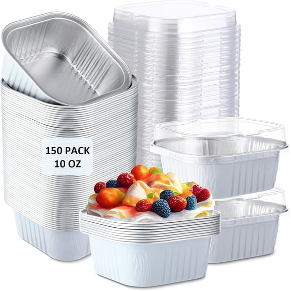 Cake Pans with Lids Aluminum Foil Baking Cup Square Disposable Cupcake Cups Baking Tins, Gift for a Mom Who Loves Cooking