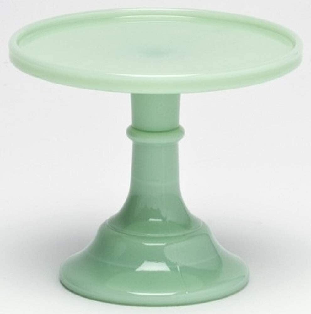 Jade Green 6" Glass Cake Stand