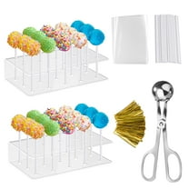 Cake Pop Kit - Includes 1pc Cake Pop Mold, 2pcs Cake Pop Stand, 100pcs Cake Pop Bags, 100pcs Cake Pop Lollipop Sticks and 100pcs Metal Twist Ties