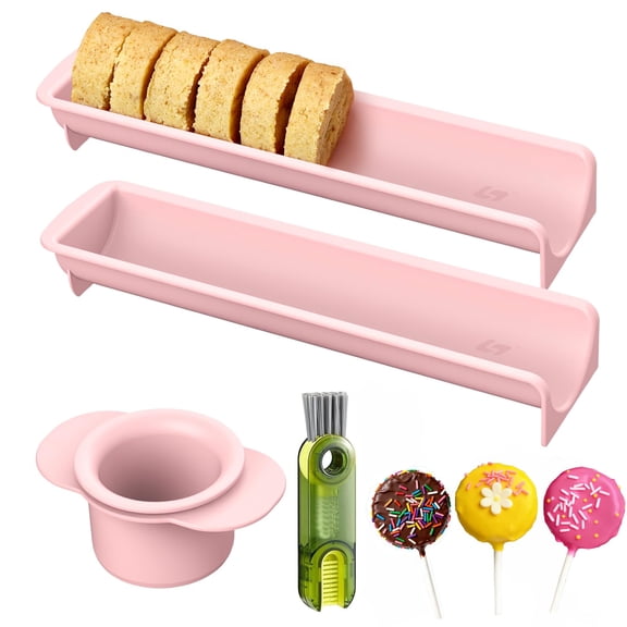 Cake Pop Mold Bakeware Set Cutter & Tray Set(Pink)