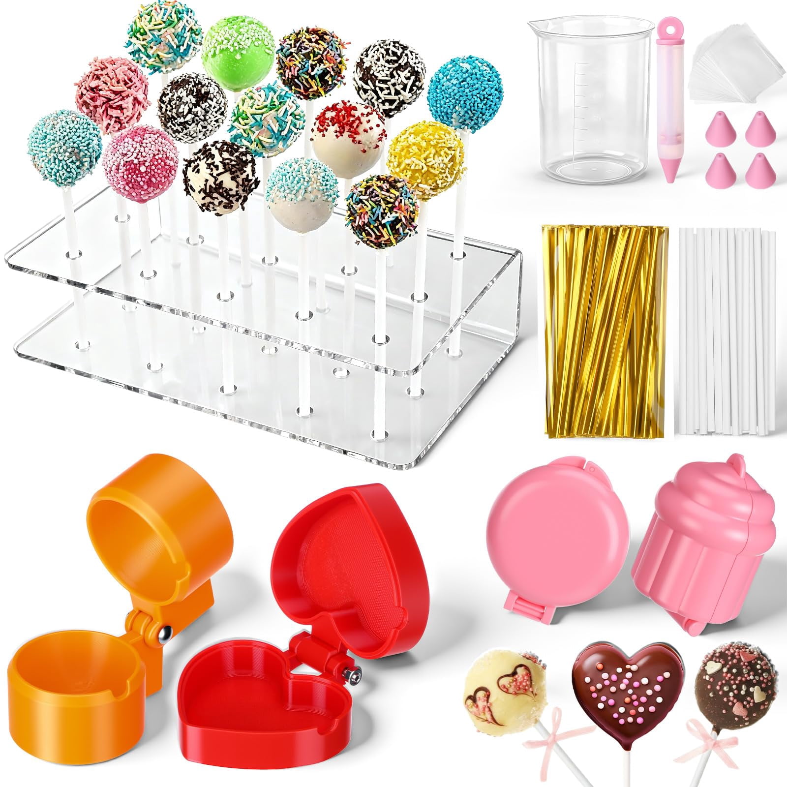 Cake Pop Mold Kit with Display Stand, Baking Tools for Party Home Use ...
