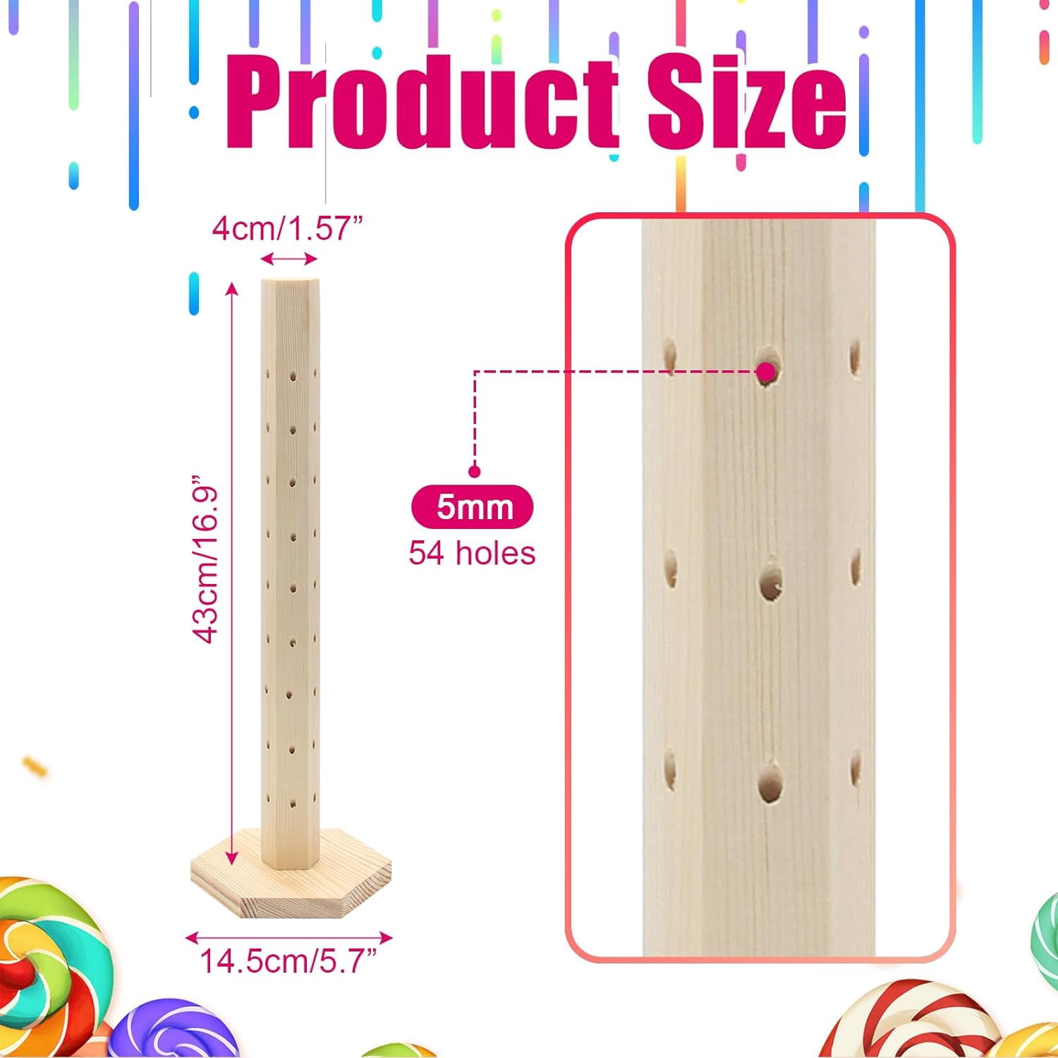230x5mm Round Wooden Lollipop Cake Pop Sticks Crafts Lolly Lollies Wood