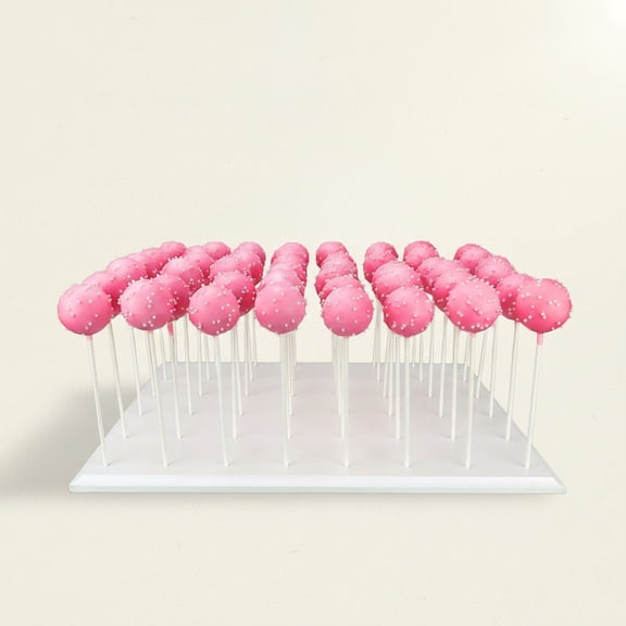 Cake Pop Stand Display - 48 Count Wood Lollipop Holder, Candy or Sucker Stand for Wedding, Birthday Party