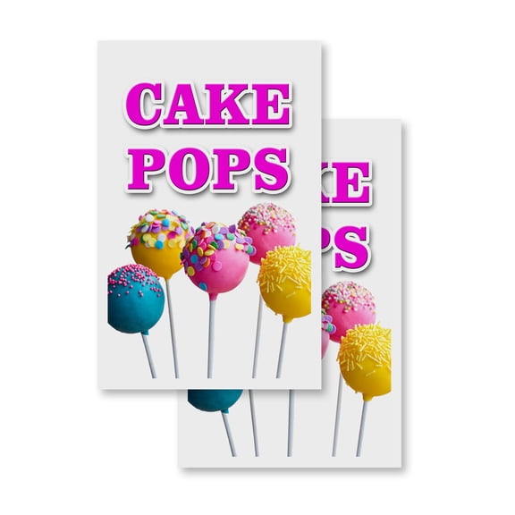 Cake Pops (2-PACK) 24" x 36" Vinyl Decals | Sign Insert Peel & Stick Decals Stickers Window Signs