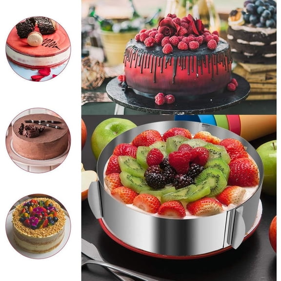 Cake Ring Adjustable Round Stainless Steel Mould Bakeware Decorating Mold