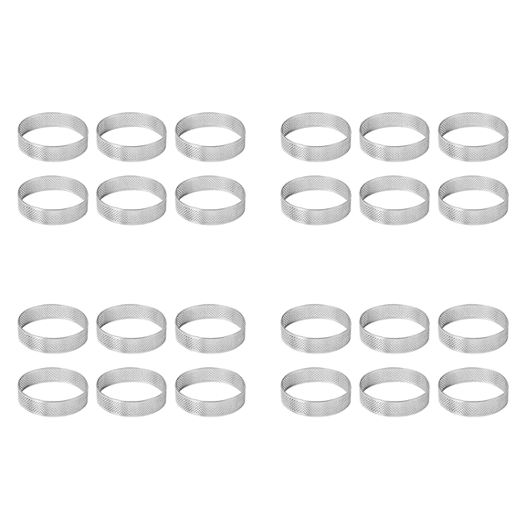 Cake Ring Molds, 24Pcs Stainless Steel Porous Tart Ring, Perforated Pie Mold, Mousse with Holes 7cm