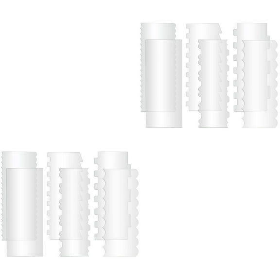 Cake Scraper 12 Pcs Smoother Tool for Icing Cream Bench Combs Decorating Acrylic