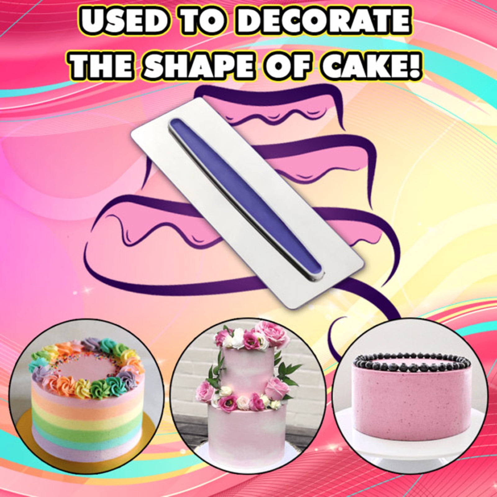 Cake Scraper Set DIY Decorating Mousses Butter Cream Cake Edge Kitchen