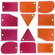 Cake Scraper Smoother Tool Set, DaKuan 12 pcs Cake Smoothing Cutter Plate Tool Combo, Cake Icing Scrapper Cake Edge Decorating Tool