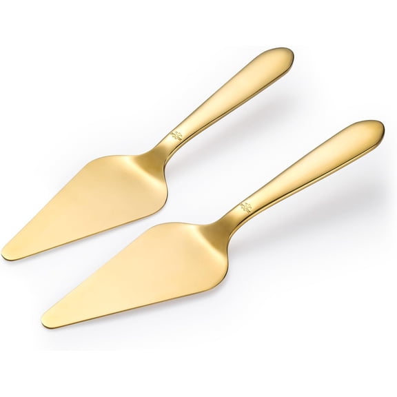 Cake Server Wedding Cutting Set 2 Piece Gold Cutter Stainless Steel Pie Pastry Pizza