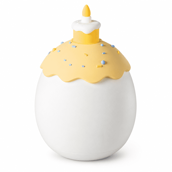 Cake Silicone Night Light Decorative Ambient Lamp, USB Rechargeable & Plug-In Dual Power Bedside Light with Auto Timer Shut-Off, Soft Glow Table Lamp for Bedroom & Home Decor