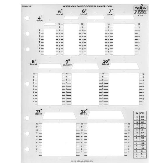 Cake Sketching Template Squares v 2.0 by Cake & Cookie Planner
