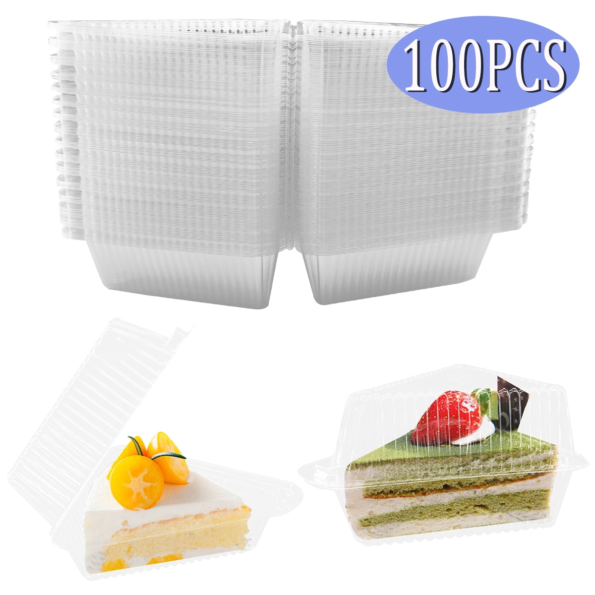 Cake Slice Plastic Containers Cheese Cake Boxes with Lid for Home