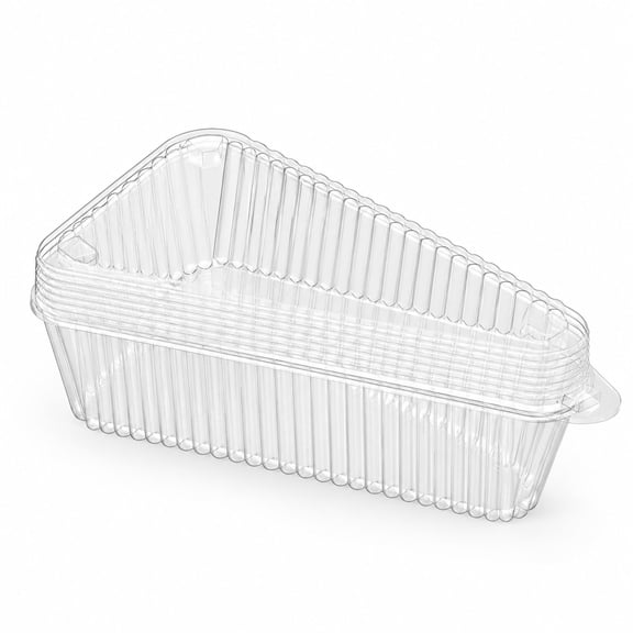 Cake Slice Plastic Containers with Hinged Lids, 800 Pieces, Transparent, Food-Grade Plastic, 5.2 x 4 x 2.9 Inches