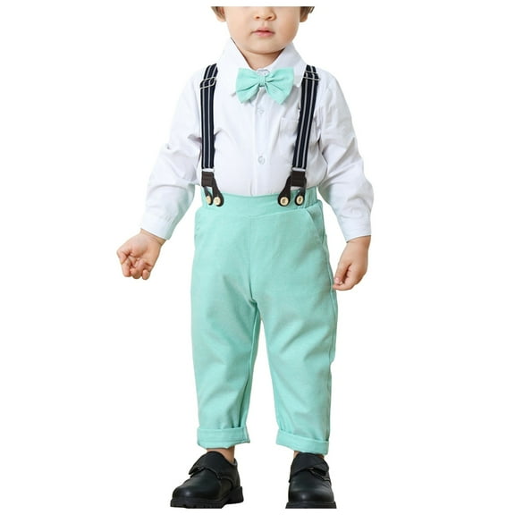 Cake Smash Outfit Boy 1st Birthday Baby Boy Clothes Suits Kids Formal Suit Short Sleeve Shirt Bowtie Suspender Shorts Gentleman Outfit Clothing Set