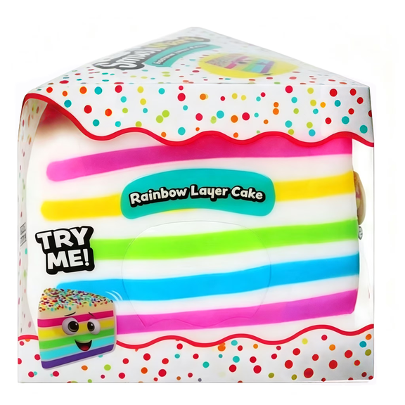 Cake Squishy,Slow Rise Rainbow Cake Squishy Toys,Jumbo Squishy Slow Rising Squeeze Ball,Soft Stress Relief for Adults Birthday Gift Party Favors