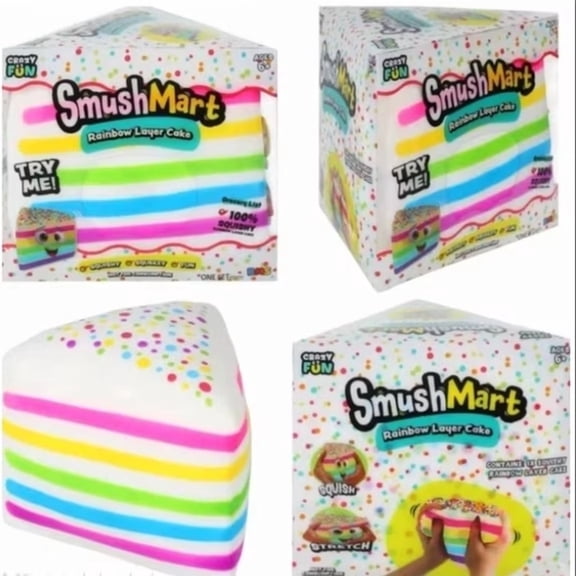 Cake Squishy,Slow Rise Rainbow Cake Squishy Toys,Jumbo Squishy Slow Rising Squeeze Ball,Soft Stress Relief for Adults Birthday Gift Party Favors