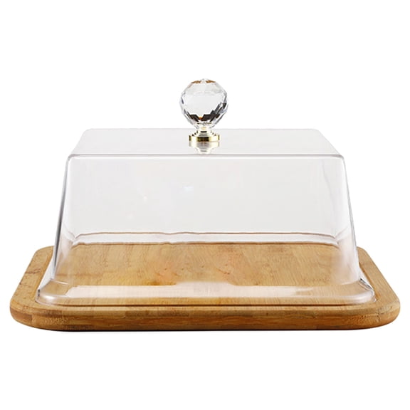 Cake Stand Cake Display Platter with Acrylic Lid Square Designing for Desserts and More Cake Holder Plate