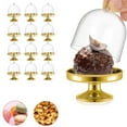 thumbnail image 1 of Cake Stand Candy Box,Pack of 12 Plastic Mini Cake Stand with Dome Cover,Durable Gold Dessert Display Plate for Chocolate,Candy Use, 1 of 7