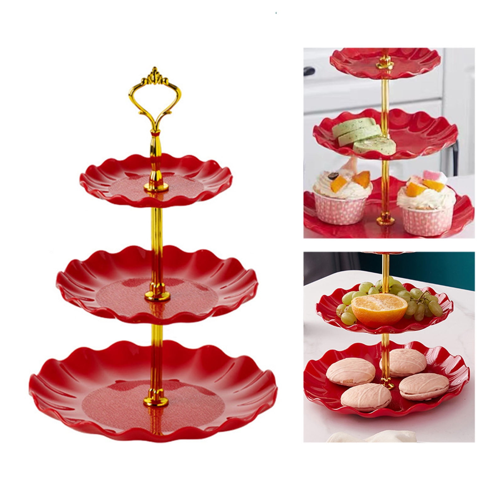 Cake Stand,Cookie Trays for Parties,3-Tier Dessert Cake Stand,Tiered ...