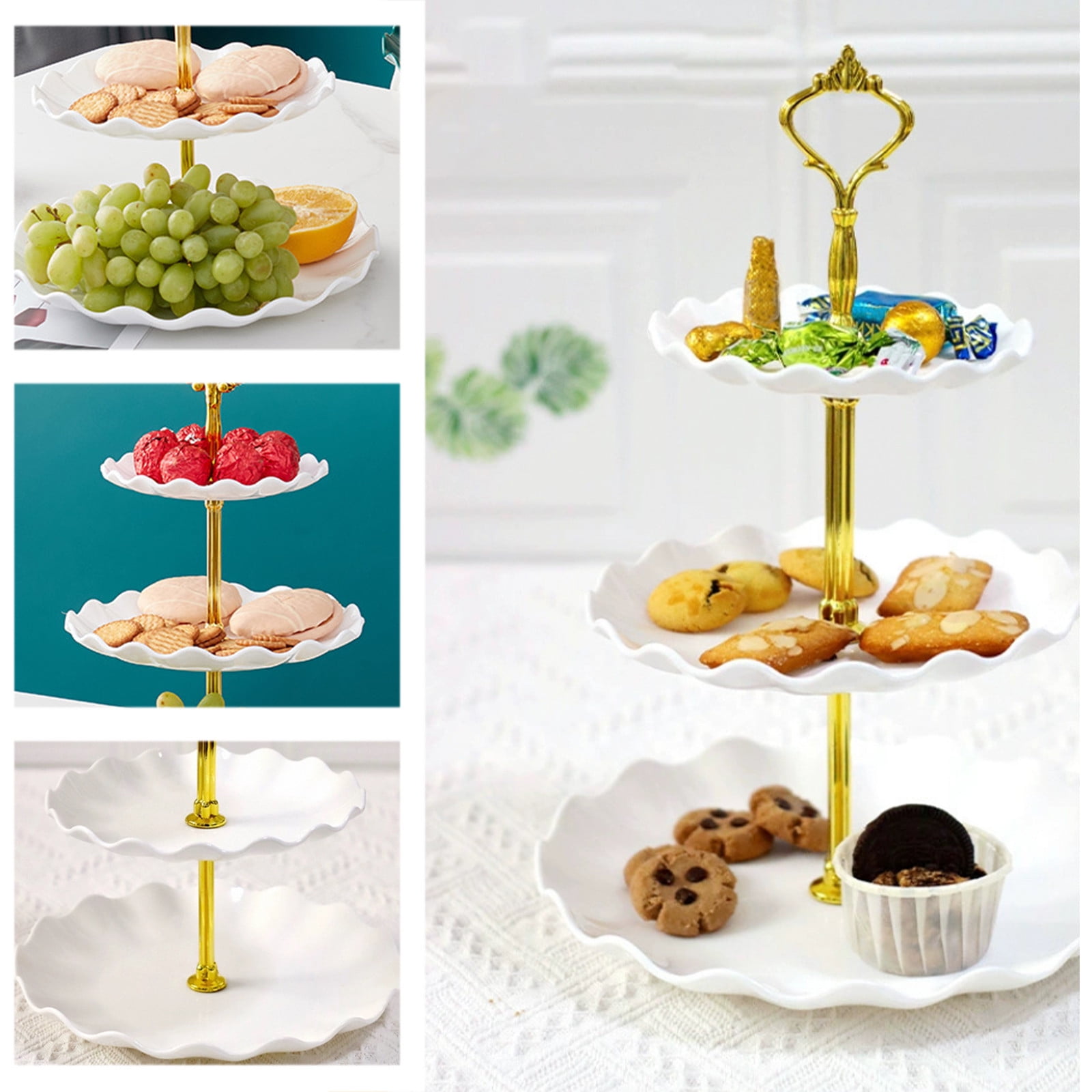 Cake Stand,Cookie Trays for Parties,3-Tier Dessert Cake Stand,Tiered ...