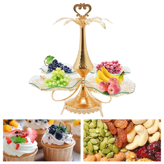 Cake Stand Dessert Holder Cupcake Tower Display Plates Serving Platter for Party Gold