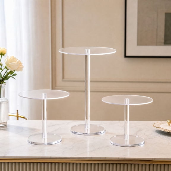 Cake Stand Display Risers Set of 3 for Cupcakes Candy and Pizza on Dessert Tables for Parties and Weddings