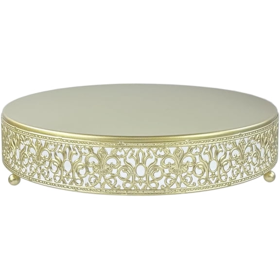 Cake Stand, Metal Round Cupcake Dessert Stand Cake Display Holder Cookies Fruit Serving Tray Decor for Wedding Party Birthday Baby Showers Anniversary (12in, Gold)