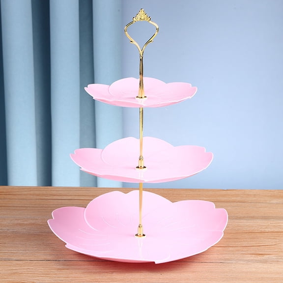Cake Stand White Plastic Dessert Table Display Set 3 Tired Cupcake Stand Cookie Tray Rack Serving Tray Cake Display Tower Dessert Trays for Wedding Baby Shower Tea Party