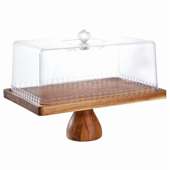 Cake Stand with Lid, 13 Rectangular Multi-Functional Cake Holder, 2-in-1 Dessert Table Display Set, Charcuterie Board